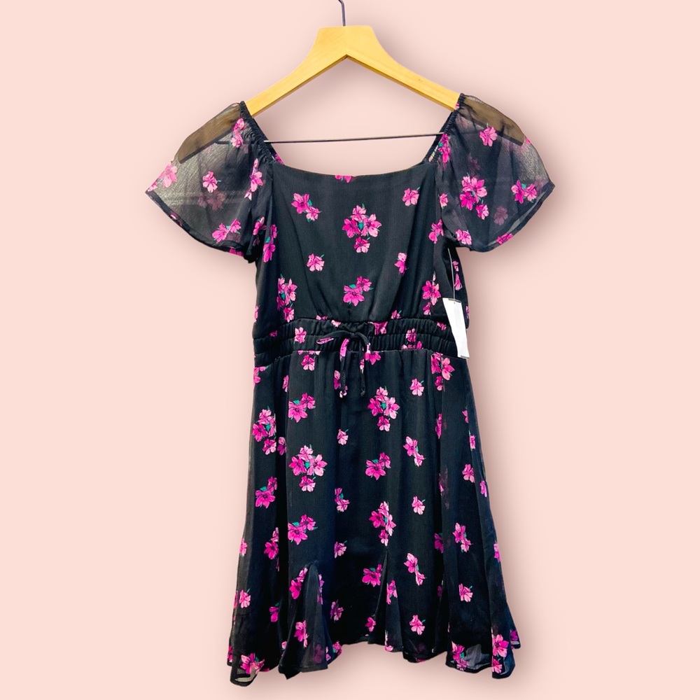 NWT- Trixxi Girl Black Floral Dress- Girls